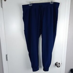Maevn Scrub Pants Womens XLP Blue Jogger Scrub‎ Medical Uniform Stretch Pockets